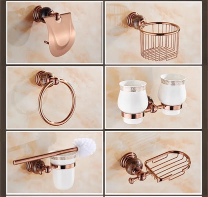 Bathroom Bath Shelf Rose Gold Paper Holder Towel