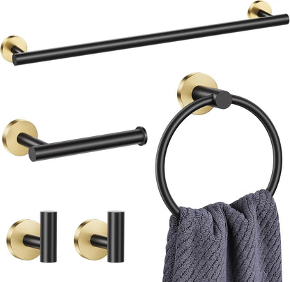 Black Gold Bathroom Hardware Wall Mounted Stainless Steel