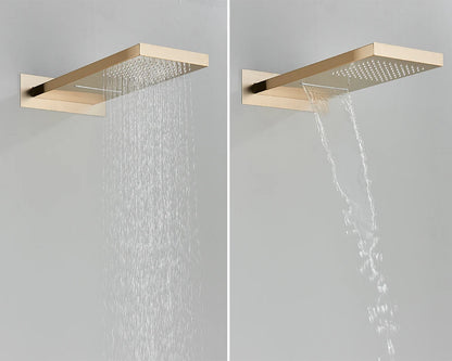 Rozin Matte Black Thermostatic Shower Faucet Wall Mount