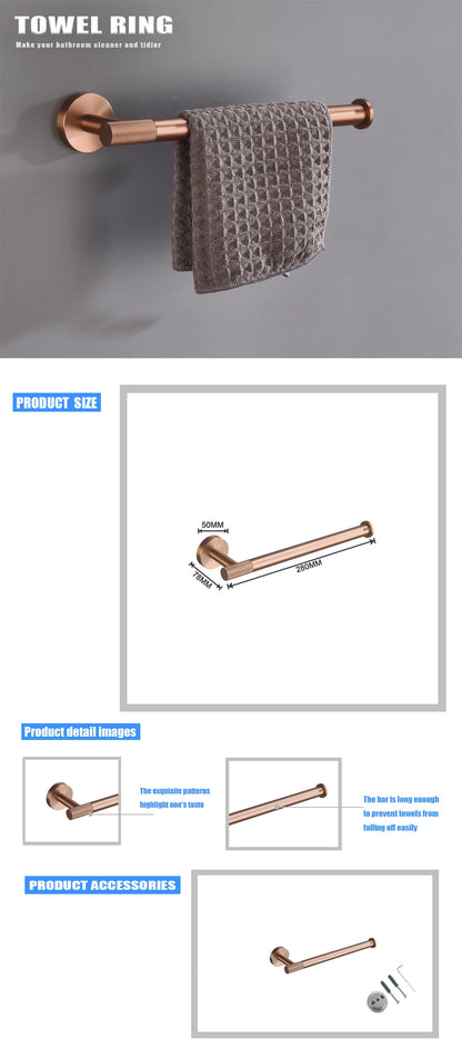 Brushed Rose Gold Toilet Brush Holder Toilet Paper