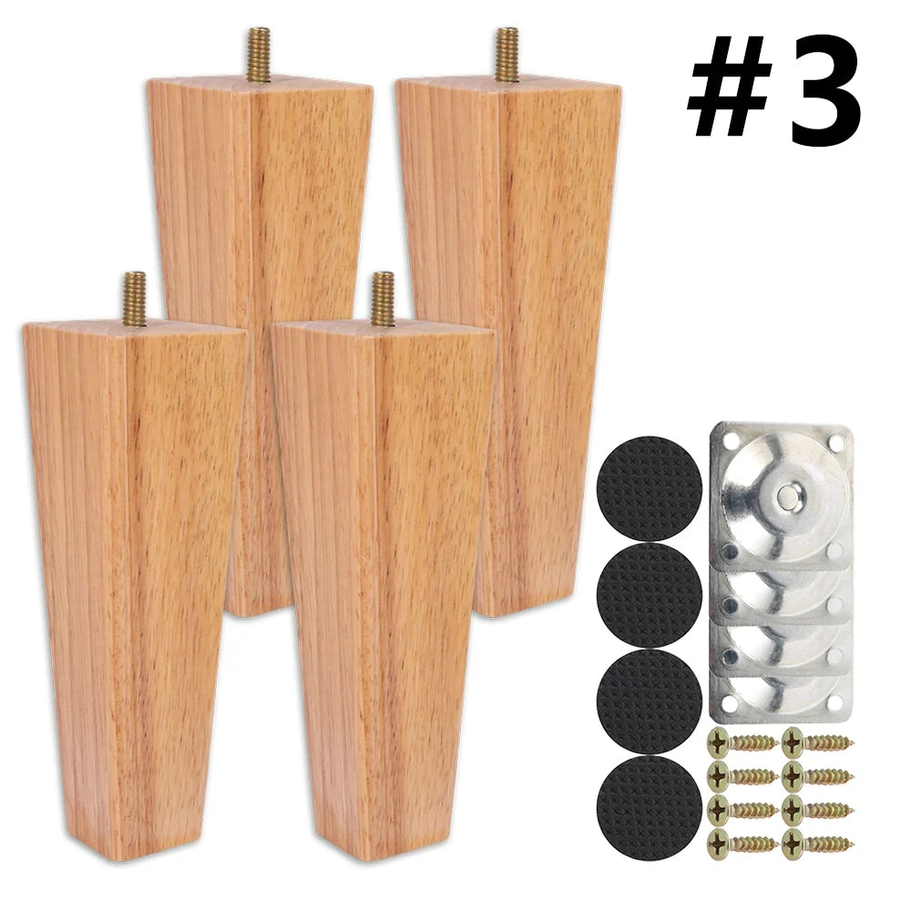 4pcs Solid Wood Furniture Legs Square Sofa Table