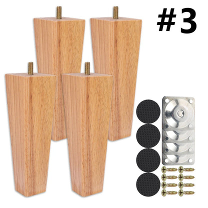 4pcs Solid Wood Furniture Legs Square Sofa Table