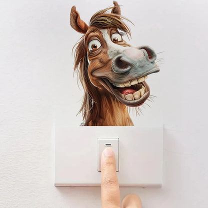 Fun Donkey Horse Cartoon Sticker Water-Proof & Uv-Resistant