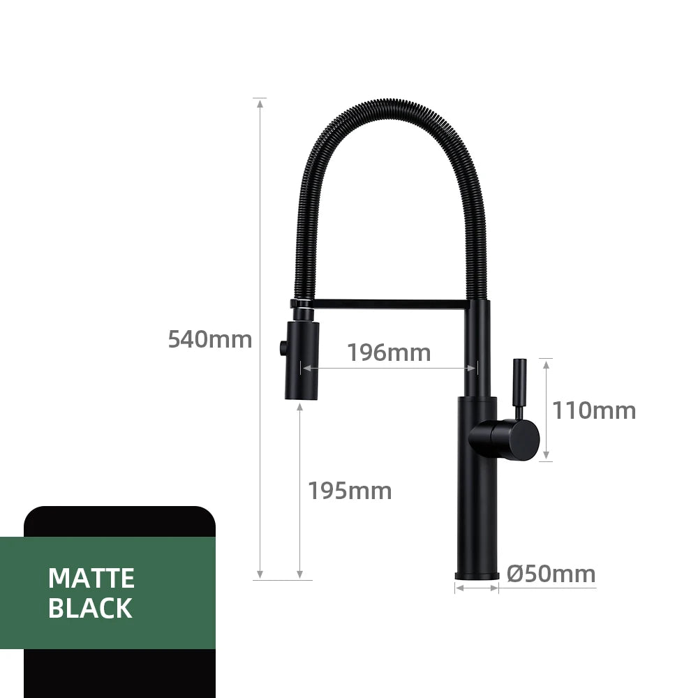 Brushed Gold Faucets Handle Pull Out Mixer Cold