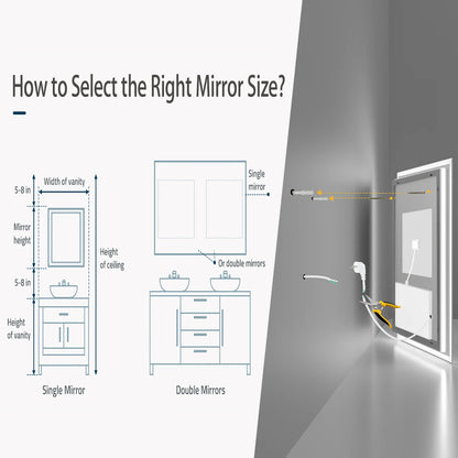 Led Light Bathroom Mirror Illuminated Wall Mounted Vanity