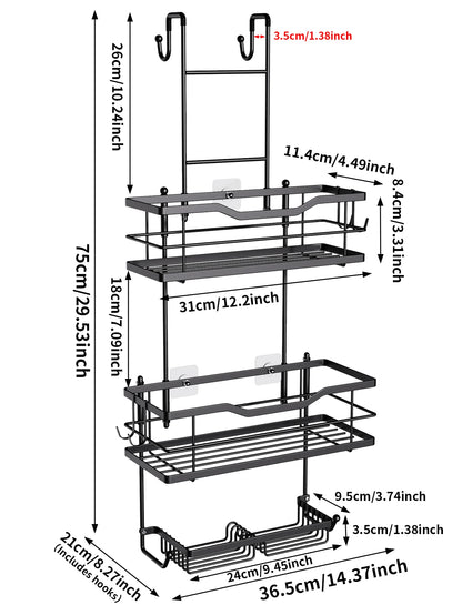 Tier Hanging Shower Caddy Large Capacity Hanging Shower