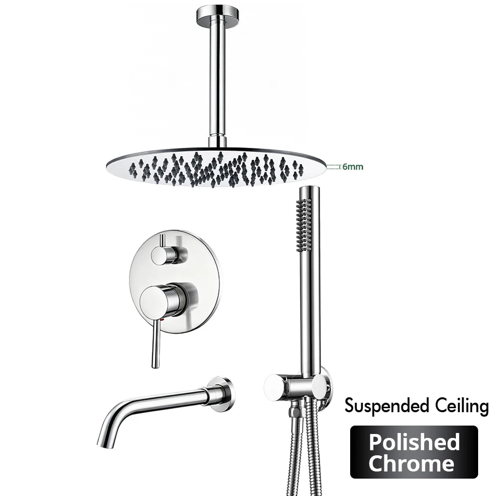 Bathroom Faucet Shower Mixer Tap Spout Black Solid