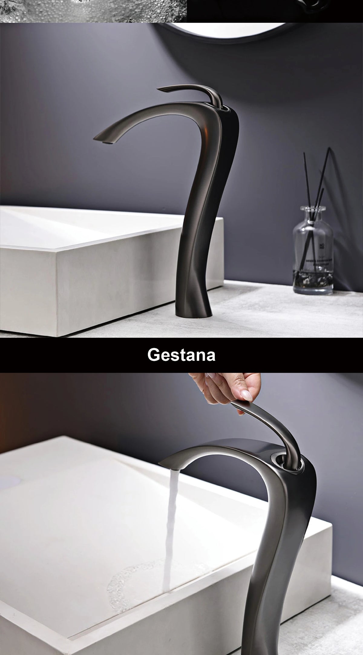 Chrome Luxury Brass Bathroom Vanity Faucet Modern Deck