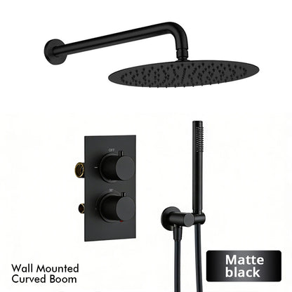 Bathroom Faucet Dial Way Brushed Gold Thermostat Shower