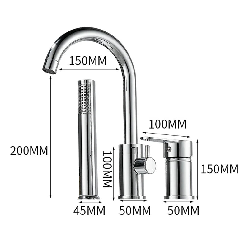 Bathroom Bathtub Shower Faucet Swivel Tub Spout Handhold