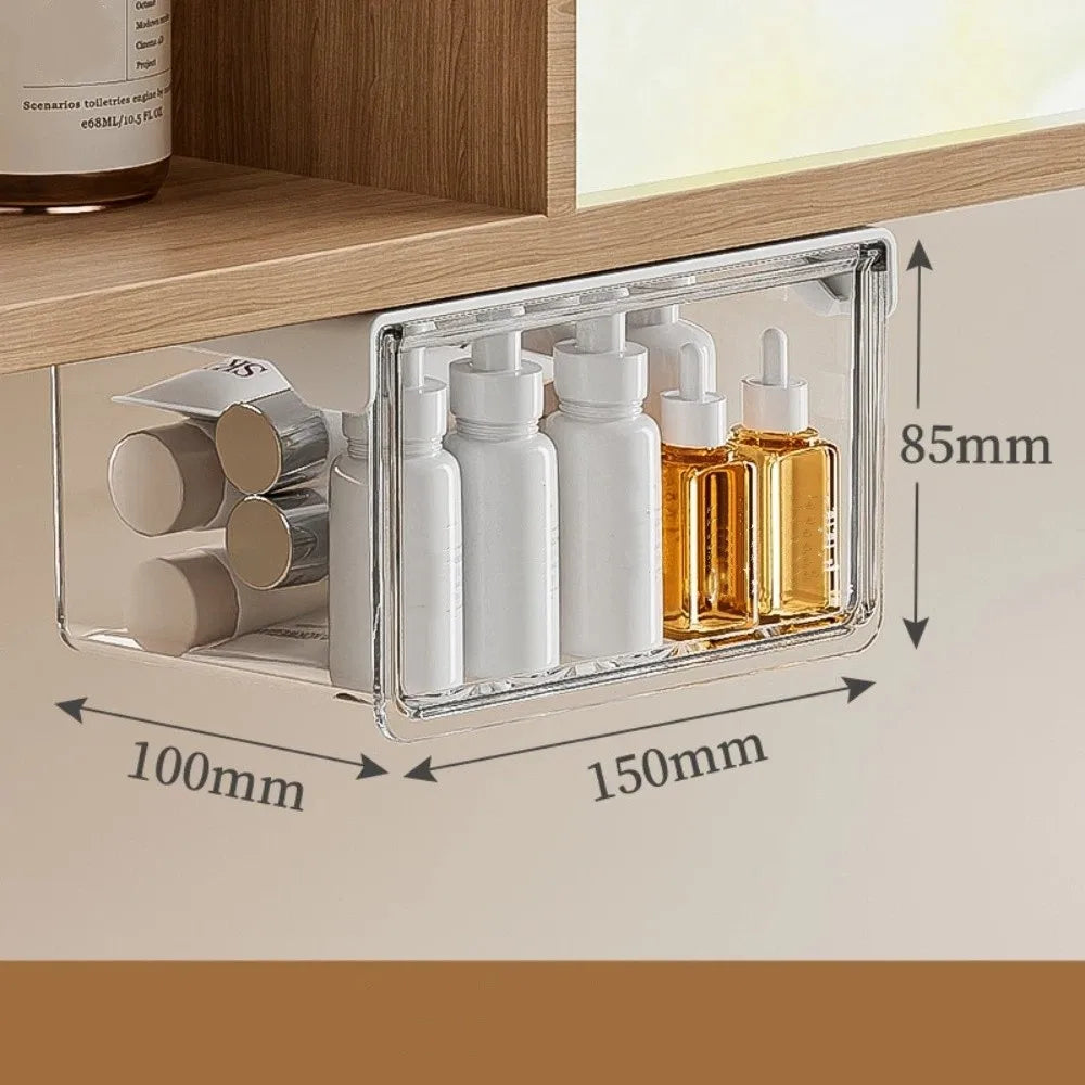 Transparent Pull-Out Storage Drawer No-Punching Installation