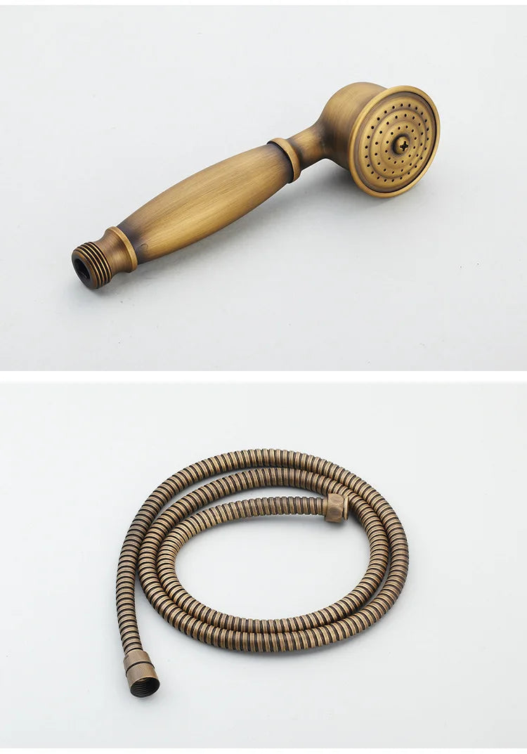 Antique Brass Simple Shower Without Overhead Spray Handheld