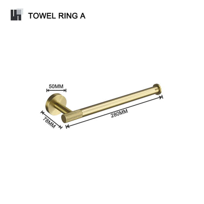 Brushed Gold Towel Bar Toilet Seat Rack Robe