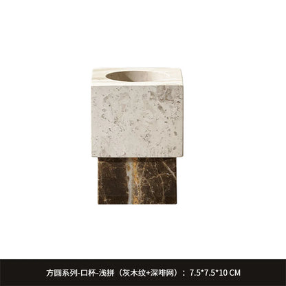 Nordic Color-Blocked Marble Lotion Bottle Aromatherapy Tray