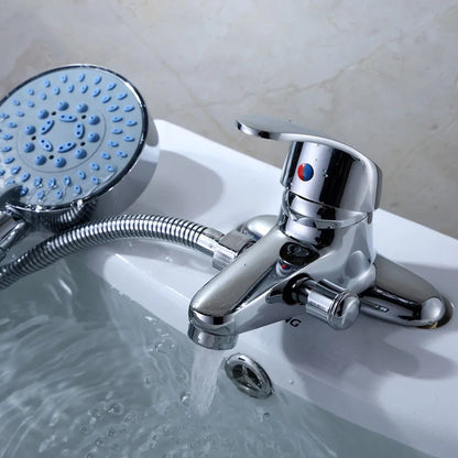 Two-Hole Bathroom Sink Faucet Zinc Alloy Dual Handle