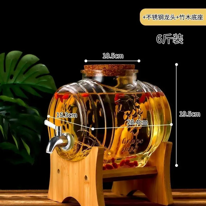 Special Glass Wine Bottle Faucet Fruit Wine Ginseng
