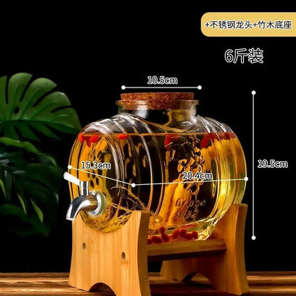 Special Glass Wine Bottle Faucet Fruit Wine Ginseng