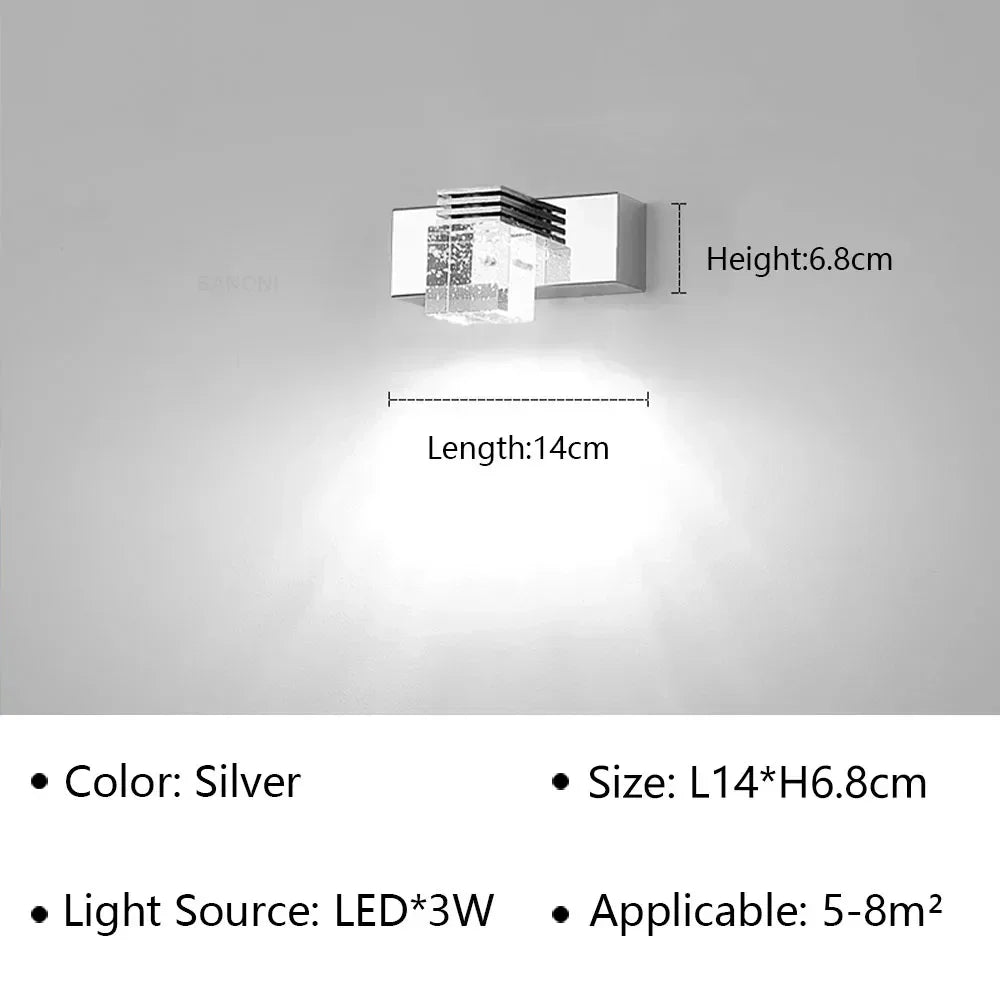 Modern Led Wall Lamp Crystal Sconce Living Dining