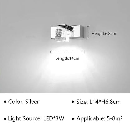 Modern Led Wall Lamp Crystal Sconce Living Dining