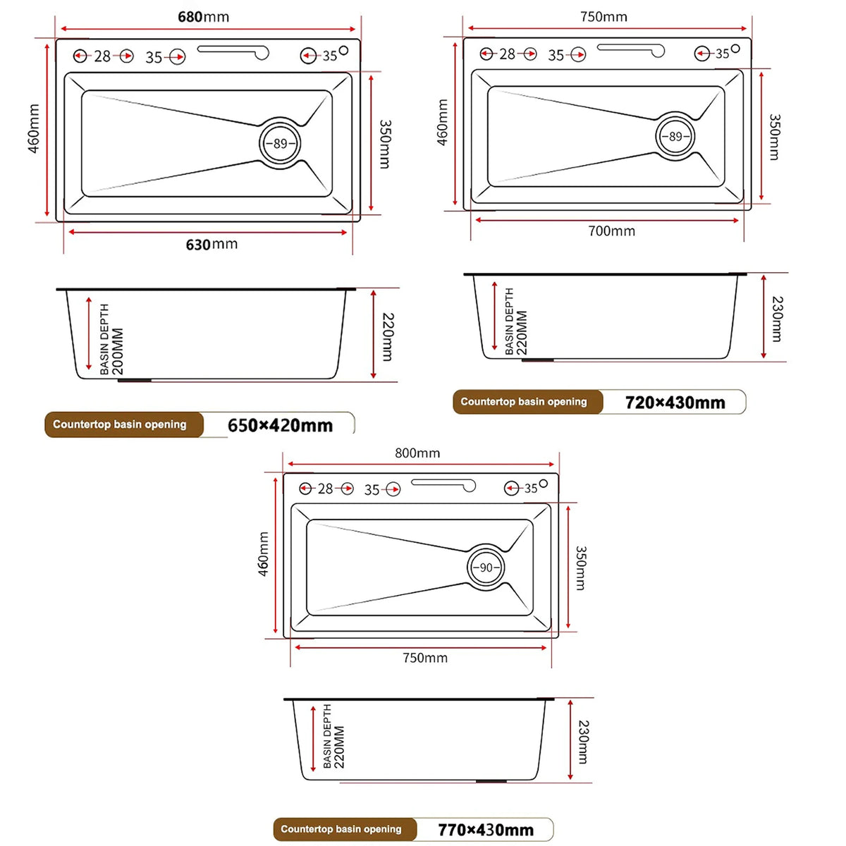 Silver Slot Stainless Steel Waterfall Sink Digital Display