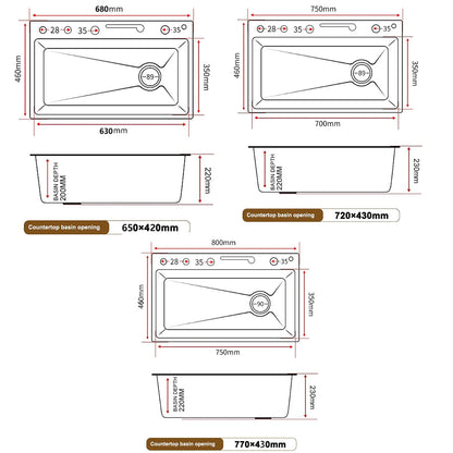 Silver Slot Stainless Steel Waterfall Sink Digital Display