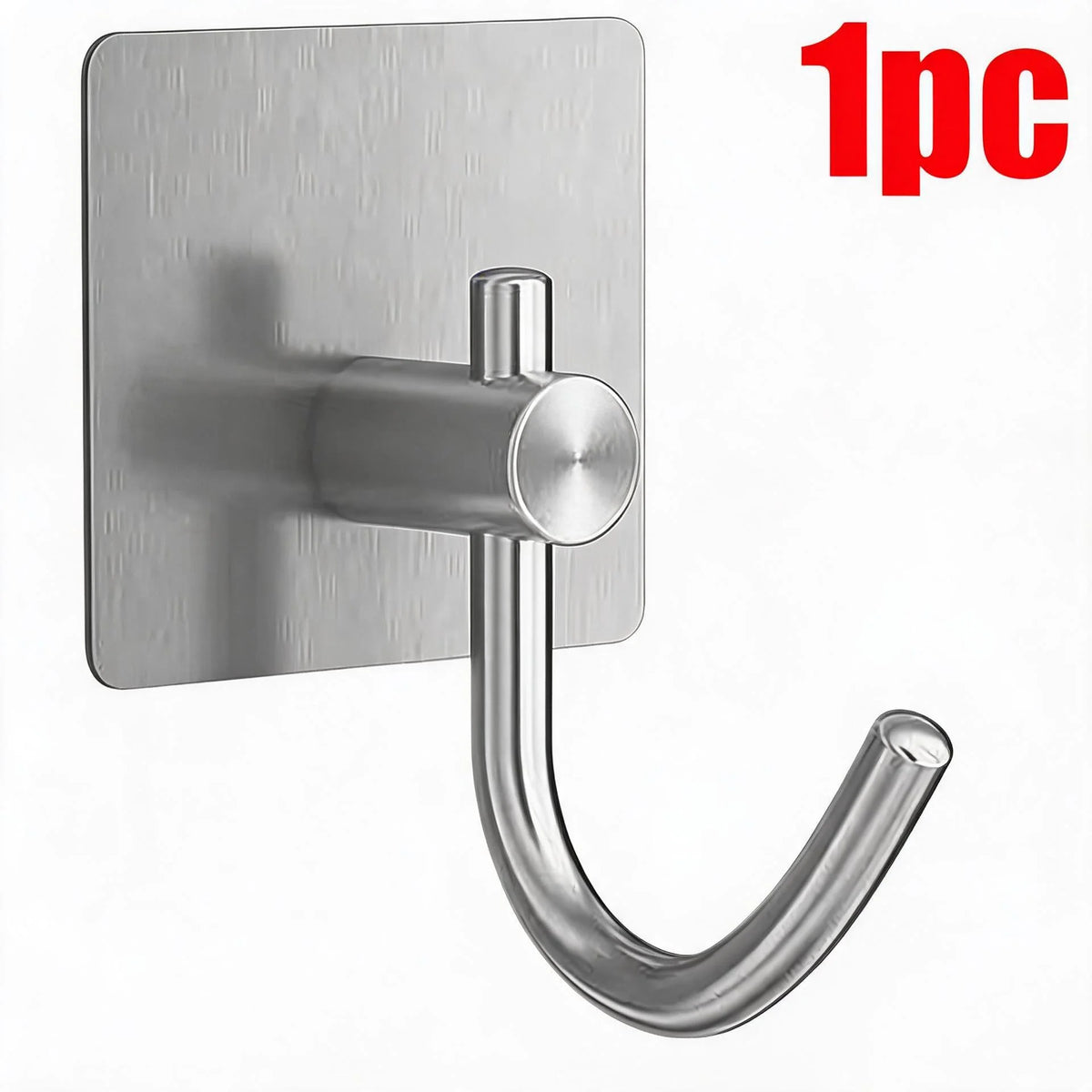 1/4pc Bathroom Stainless Steel Robe Hook Multi-Purpose Adhesive