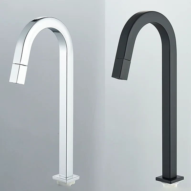 Chrome Cold Water Faucet Brass Rotating Out Water
