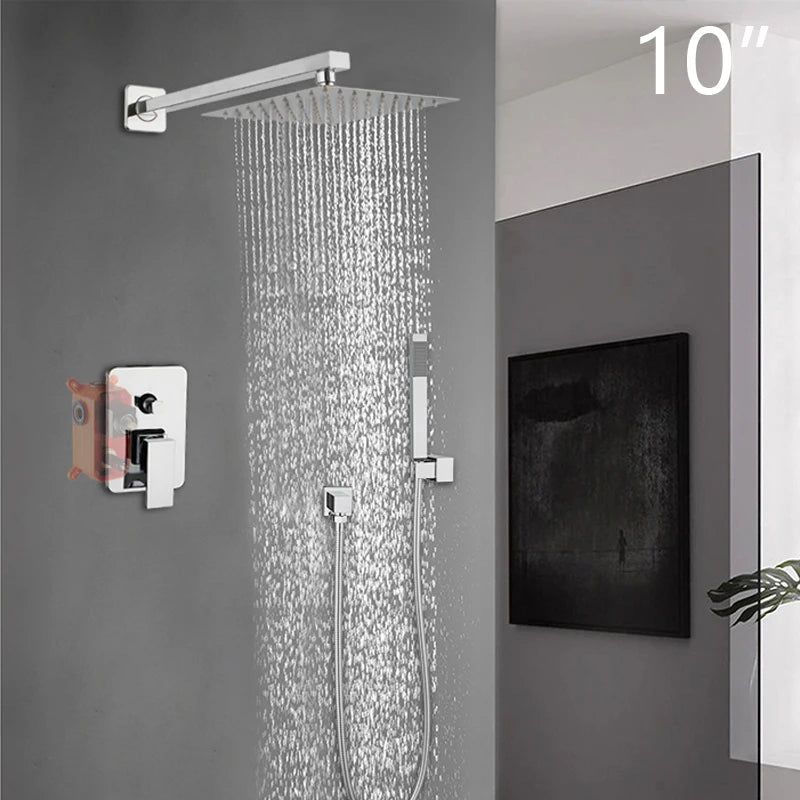 Kemaid Matte Black Rainfall Shower Faucet Systerm W/