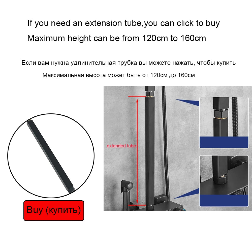 Matte Black Shower Faucet Rainfall High Quality All