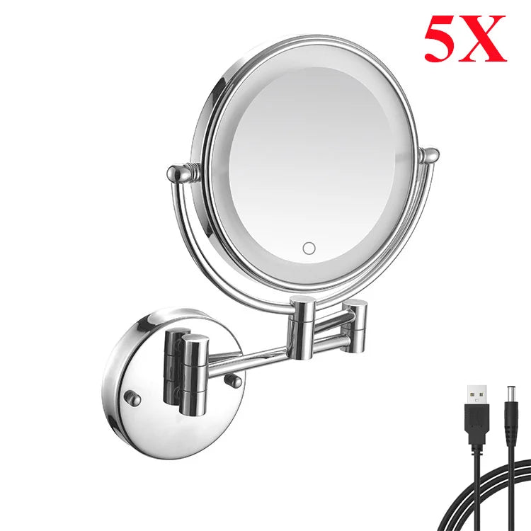 Led Bathroom Mirror 3x Magnifying Dual Arm Extendable