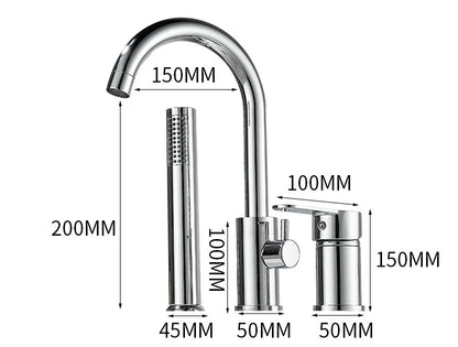 Bathroom Bathtub Shower Faucet Swivel Tub Spout Handhold