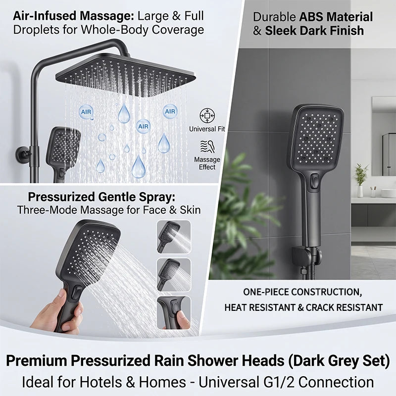 Air Boost High Pressure Large Overhead Rain Shower