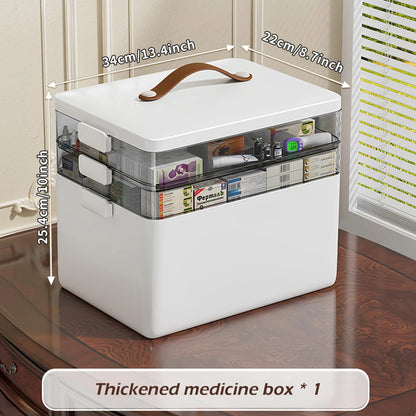 Tier Medicine Organizer - Medicine Cabinet Leather Handle