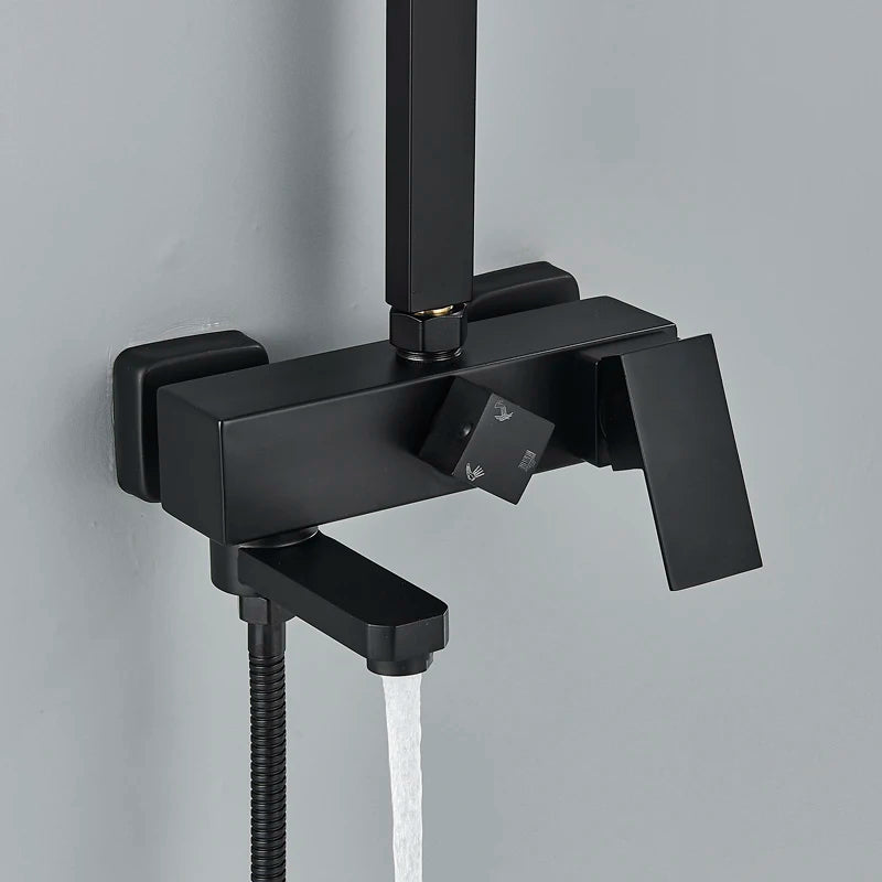 Golden Shower Faucet Rainfall 3/4-Way Bathtub Tap Bathroom