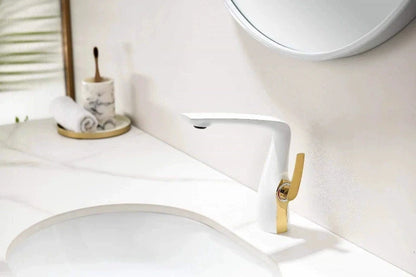 Luxury Rose Gold Brass Bathroom Faucet Modern 1-Hole
