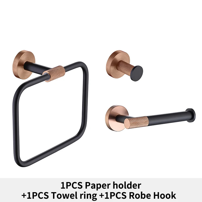 Rose Gold Bathroom Hardware Towel Bar Rack Shelf