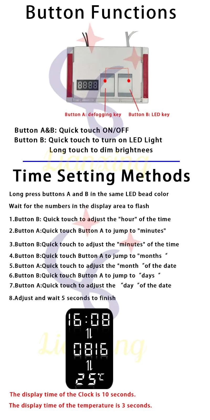 Strip Light Controller Smart Switch Touch Mirror Dimmer
