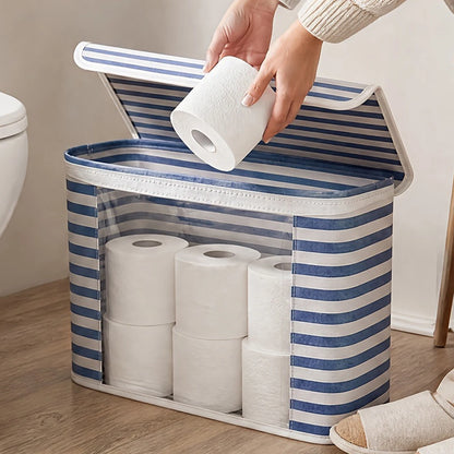 Foldable Toilet Paper Holder Lid Large Capacity Space-Saving