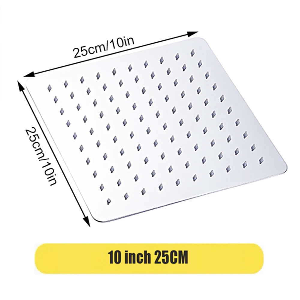 Rainfall High Pressure Shower Head 12/10/8 Inch Stainless