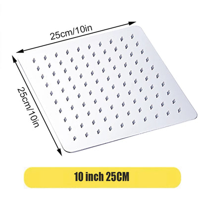 Rainfall High Pressure Shower Head 12/10/8 Inch Stainless