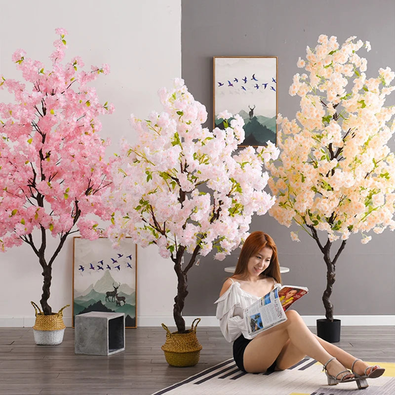 Decoration Artificial Cherry Tree Bonsai Wedding Indoor Living