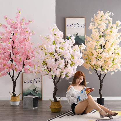 Decoration Artificial Cherry Tree Bonsai Wedding Indoor Living