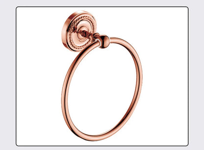 Bathroom Rose Gold Bath Towel Towel Ring Carved