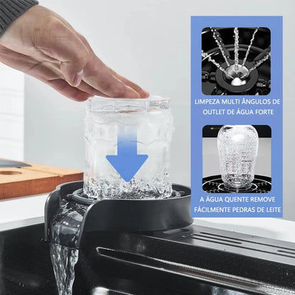 Stainless Steel Waterfall Sink Large Slot Integrated Faucet