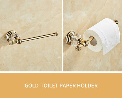 Ellen Golden Crystal Bathroom Hardware Adjust Towel Rack
