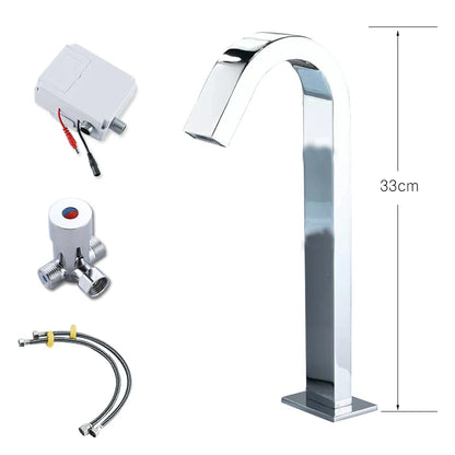 Oxg Black/Chrome Smart Sensor Basin Faucet Automatic Sensor