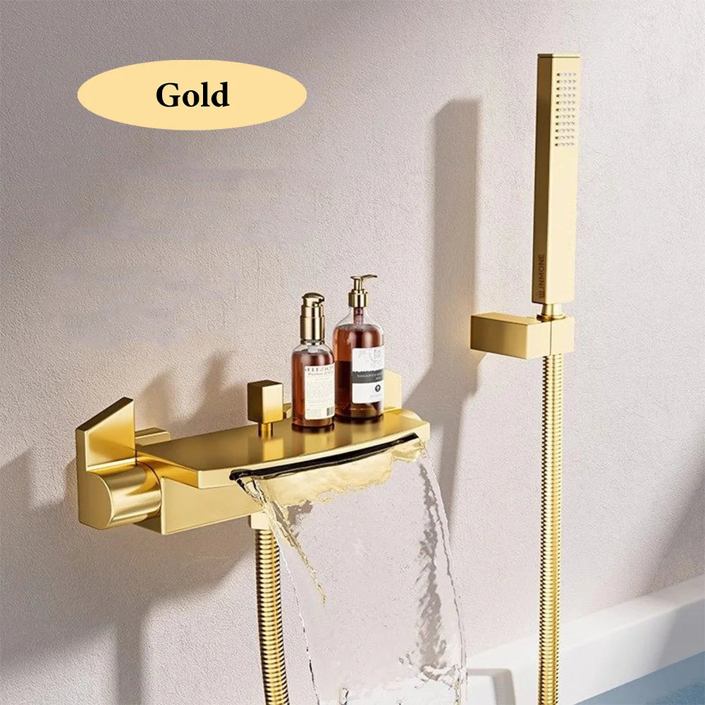 Modern Luxury Waterfall Bathtub Faucet Wall Mounted Bath