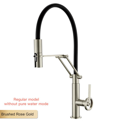 Industrial Brass Brushed Rose Gold Faucet Separated Filter