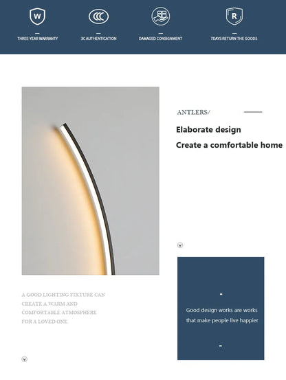 Modern Led Simple Art Bedroom Bedside Wall Lamp
