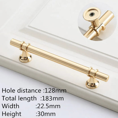 Kk&Fing Cabinet Wardrobe Door Golden Handles Lengthen Light